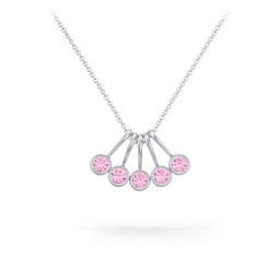 Multi Bezel Set Birthstone Necklace - 5 Stone