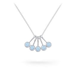 Multi Bezel Set Birthstone Necklace - 5 Stone