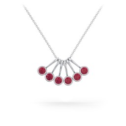 Multi Bezel Set Birthstone Necklace - 6 Stone
