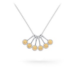 Multi Bezel Set Birthstone Necklace - 6 Stone