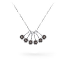 Multi Bezel Set Birthstone Necklace - 6 Stone