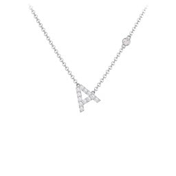 PavΓ© A Initial Necklace with Satellite Gemstone