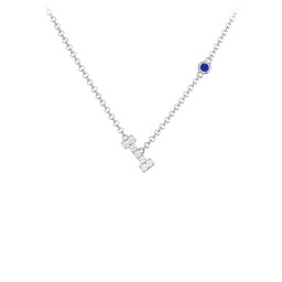 Pavé I Initial Necklace with Satellite Gemstone