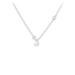 Pavé J Initial Necklace with Satellite Gemstone
