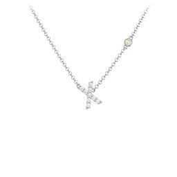 Pavé X Initial Necklace with Satellite Gemstone