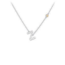 Pavé Z Initial Necklace with Satellite Gemstone