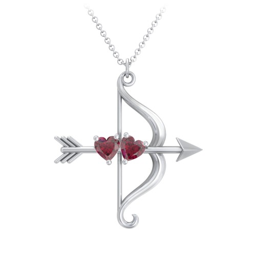 Cupid's Arrow Necklace – Sterling Silver with Ruby