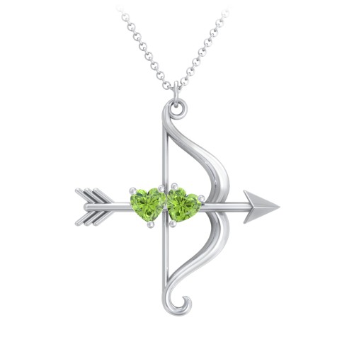 Cupid's Arrow Necklace – Sterling Silver with Peridot