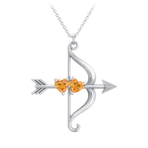 Cupid's Arrow Necklace – Sterling Silver with Citrine