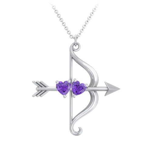 Cupid's Arrow Necklace – Sterling Silver with Amethyst
