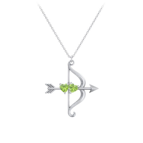 Cupid's Arrow Necklace – Sterling Silver with Peridot