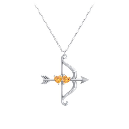Cupid's Arrow Necklace – Sterling Silver with Citrine