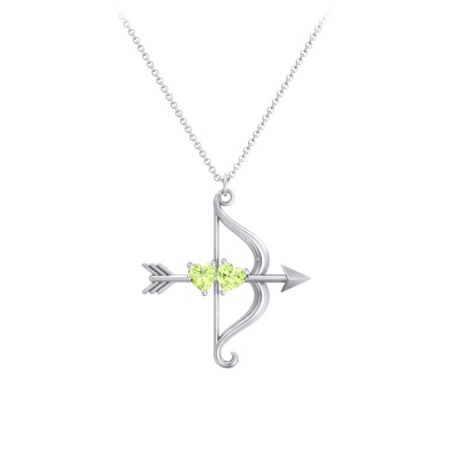 Cupid's Arrow Necklace – Sterling Silver with Peridot