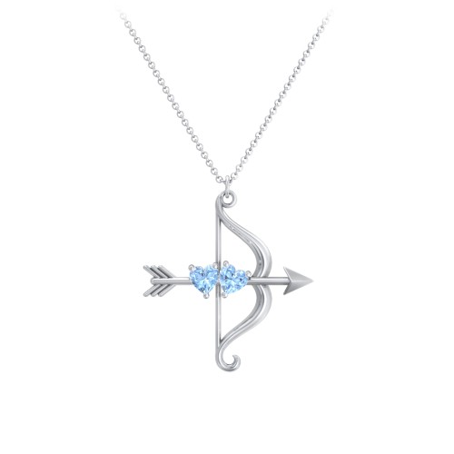 Cupid's Arrow Necklace – Sterling Silver with Blue Topaz