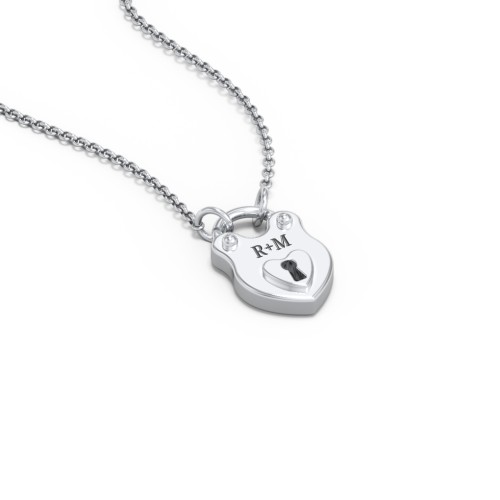Engravable Love Lock Necklace – Sterling Silver