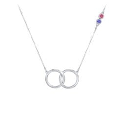 Interlocking Rings Pendant with Bezel Set Gemstones