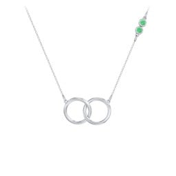Interlocking Rings Pendant with Bezel Set Gemstones