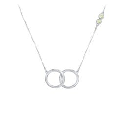 Interlocking Rings Pendant with Bezel Set Gemstones