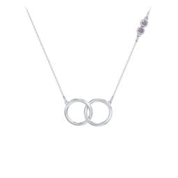 Interlocking Rings Pendant with Bezel Set Gemstones