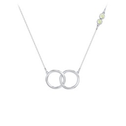 Interlocking Rings Pendant with Bezel Set Gemstones in 925 Sterling Silver with Peridot