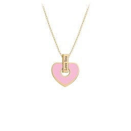 Engravable Pink Cold Enamel Heart Pendant