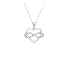 Infinity Wrapped Pave Heart Pendant
