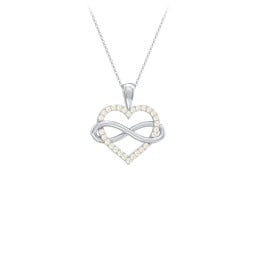 Infinity Wrapped Pave Heart Pendant