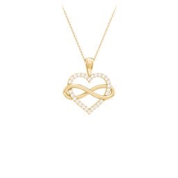 Infinity Wrapped Pave Heart Pendant
