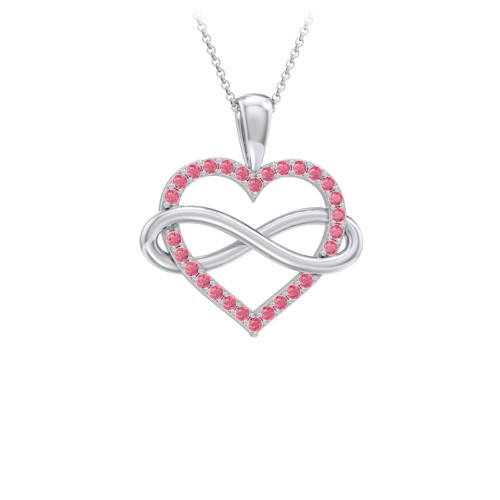 Infinity Wrapped Pave Heart Pendant