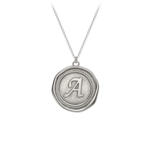 Initial Medallion Necklace - A