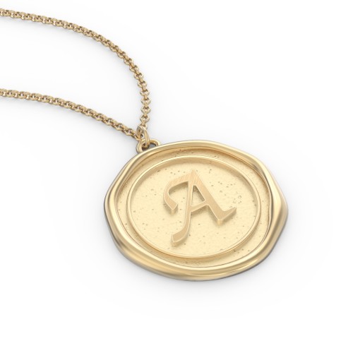 Initial Medallion Necklace - A – 10K Yellow Gold