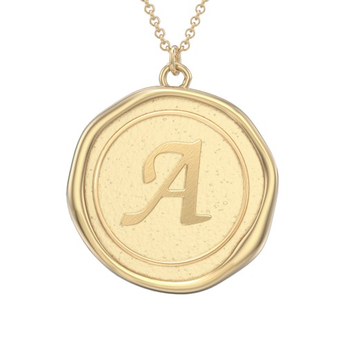 Initial Medallion Necklace - A – 10K Yellow Gold