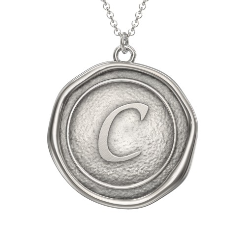 Initial Medallion Necklace - C