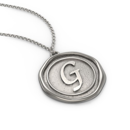 Initial Medallion Necklace - G – Sterling Silver
