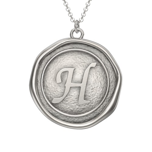 Initial Medallion Necklace - H