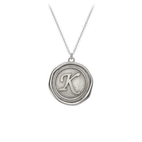 Initial Medallion Necklace - K