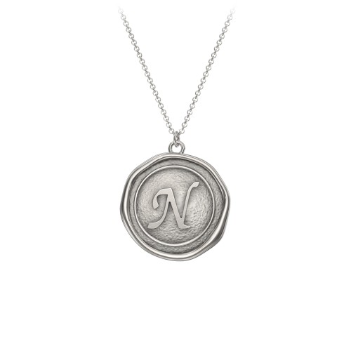 Initial Medallion Necklace - N