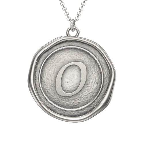 Initial Medallion Necklace - O – Sterling Silver