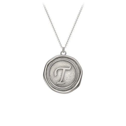 Initial Medallion Necklace - T