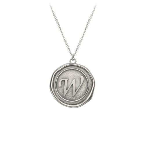 Initial Medallion Necklace - W