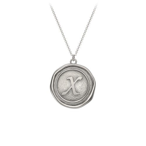 Initial Medallion Necklace - X