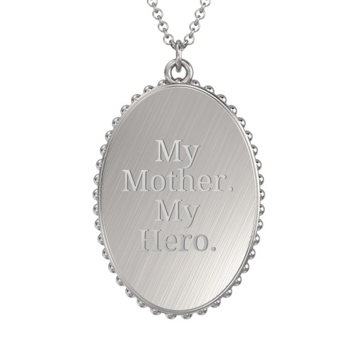 Engravable Rose Medallion Necklace – Sterling Silver