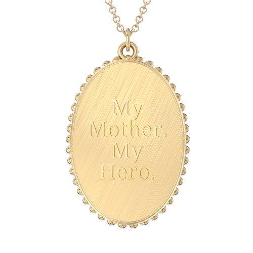 Engravable Rose Medallion Necklace – 10K Yellow Gold