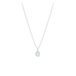 Bezel Set Multi-Birthstone Drop Necklace in 925 Sterling Silver with Blue Topaz