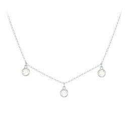 Bezel Set Birthstone Drop Necklace - 3 Stone