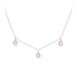 Bezel Set Birthstone Drop Necklace - 3 Stone