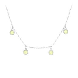 Bezel Set Birthstone Drop Necklace - 4 Stone