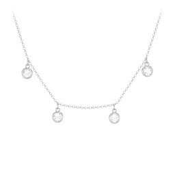 Bezel Set Birthstone Drop Necklace - 4 Stone