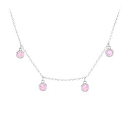 Bezel Set Birthstone Drop Necklace - 4 Stone