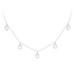 Bezel Set Birthstone Drop Necklace - 5 Stone